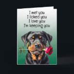 Tarjeta De Agradecimiento Personalizado Funny Birthday Card Rottweiler<br><div class="desc">Opciones de personalización de la tarjeta de cumpleaños divertida Rottweiler: Cambia la ocasión, de quién es la tarjeta (nombre de tu perro), para quién es la tarjeta (por ejemplo, mamá, papá, Nan, Gran, hermano o hermana de la casa, etc.). También puede cambiar la imagen del perro si lo desea, fuente...</div>