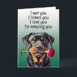 Tarjeta De Agradecimiento Personalizado Funny Birthday Card Rottweiler<br><div class="desc">Opciones de personalización de la tarjeta de cumpleaños divertida Rottweiler: Cambia la ocasión, de quién es la tarjeta (nombre de tu perro), para quién es la tarjeta (por ejemplo, mamá, papá, Nan, Gran, hermano o hermana de la casa, etc.). También puede cambiar la imagen del perro si lo desea, fuente...</div>