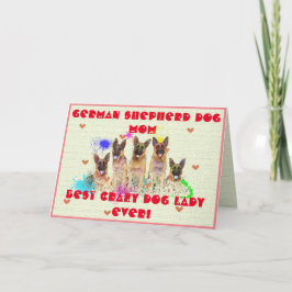 Tarjeta De Agradecimiento Personalizado German Shepherd Mom Dog Crazy Dog La