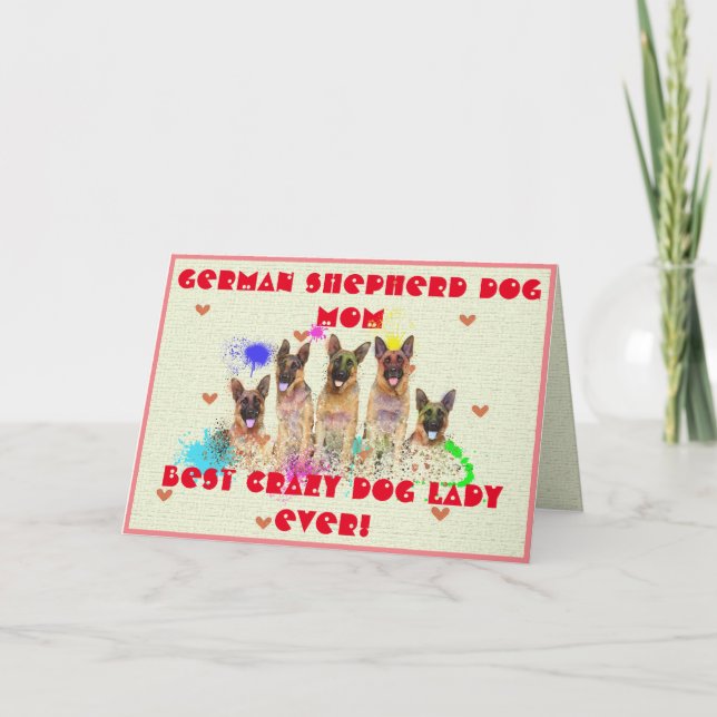 Tarjeta De Agradecimiento Personalizado German Shepherd Mom Dog Crazy Dog La (Anverso)
