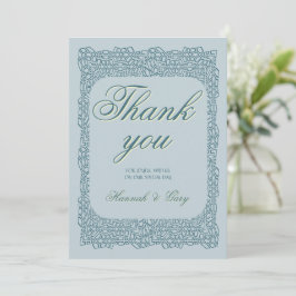 Tarjeta De Agradecimiento Personalizado gracias cart vintage elegante encaje