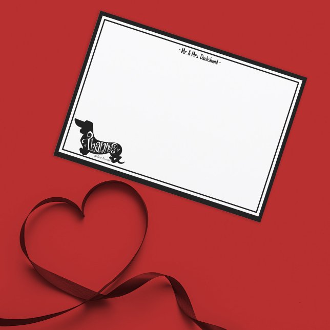 Tarjeta De Agradecimiento Personalizado Gracias Dachshund Cute Dog Note Card (Subido por el creador)