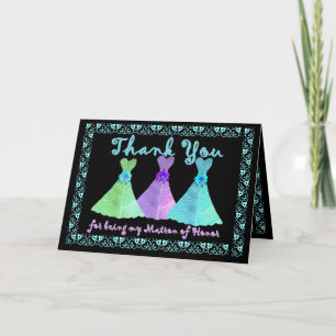 Tarjeta De Agradecimiento PERSONALIZADO - GRACIAS matrona del honor con los
