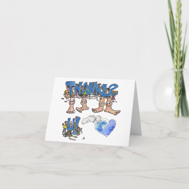 Tarjeta De Agradecimiento Personalizado Gracias Pies (Anverso)