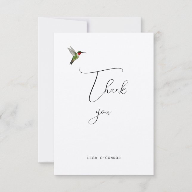 Tarjeta De Agradecimiento Personalizado Hummingbird (Anverso)