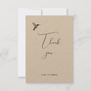 Tarjeta De Agradecimiento Personalizado Hummingbird