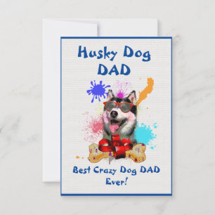 Tarjeta De Agradecimiento Personalizado Husky papá perro mejor perro loco pa
