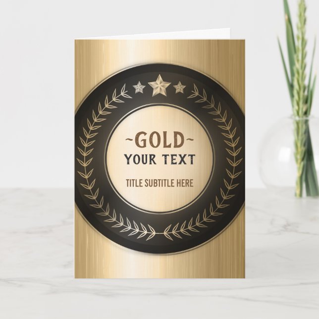 Tarjeta De Agradecimiento PERSONALIZADO IMPRIMIR DIY MEDAL Bronze AÑADIR TU  (Anverso)