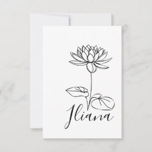 Tarjeta De Agradecimiento Personalizado Julio Agua Lily Nació Regalo de Flor