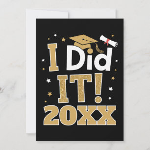 Tarjeta De Agradecimiento Personalizado Lo Hice Graduación Oro Graduado Clas