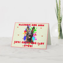 Personalizado Malinois Mamá Perro Mejor Loca Tarje