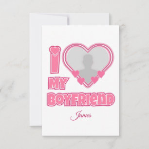 Tarjeta De Agradecimiento Personalizado Me Encanta Mi Novio - Añadir Foto Y 
