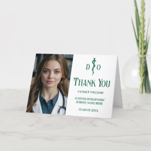 Tarjeta De Agradecimiento Personalizado Médico de Medicina Osteopática Verde