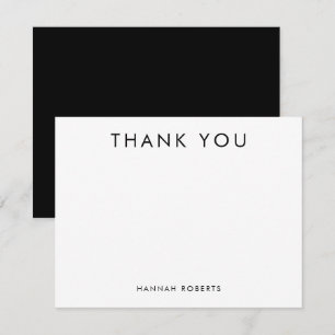 Tarjeta De Agradecimiento Personalizado Minimal Moderno Blanco y Negro
