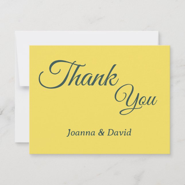 Tarjeta De Agradecimiento Personalizado minimalista de Lemon Chiffon (Anverso)