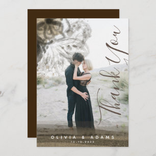 Tarjeta De Agradecimiento Personalizado Moda fotográfica Boda de resumen de 