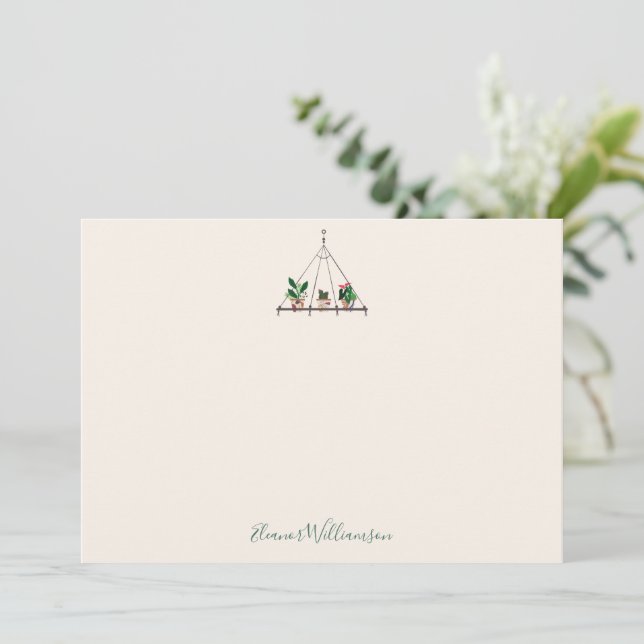 Tarjeta De Agradecimiento Personalizado Moderno Boho Plants Bridal Shower (Anverso de pie)