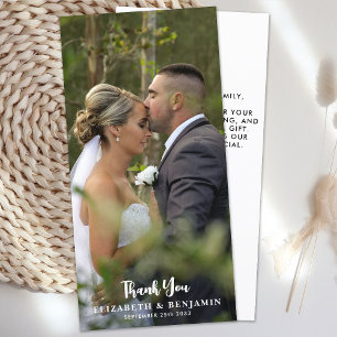 Tarjeta De Agradecimiento Personalizado moderno simple Boda de fotografía re