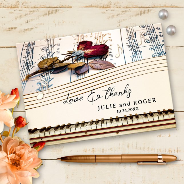 Tarjeta De Agradecimiento Personalizado musical romántico Boda fotográfico g (Subido por el creador)
