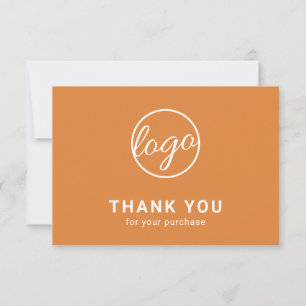 Tarjeta De Agradecimiento Personalizado Naranja sencillo y moderno