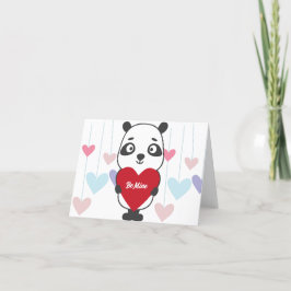 Tarjeta De Agradecimiento Personalizado Panda Bear Día de San Valentín Card