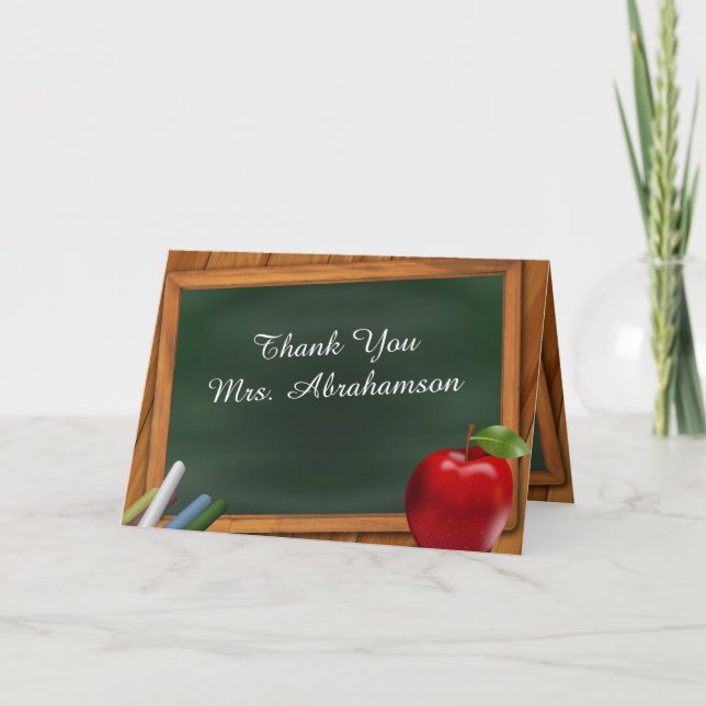 Tarjeta De Agradecimiento Personalizado Para El Profesor Gracias (Anverso)
