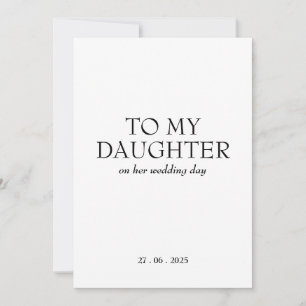 Tarjeta De Agradecimiento Personalizado "Para mi hija" EN SU Día de Boda