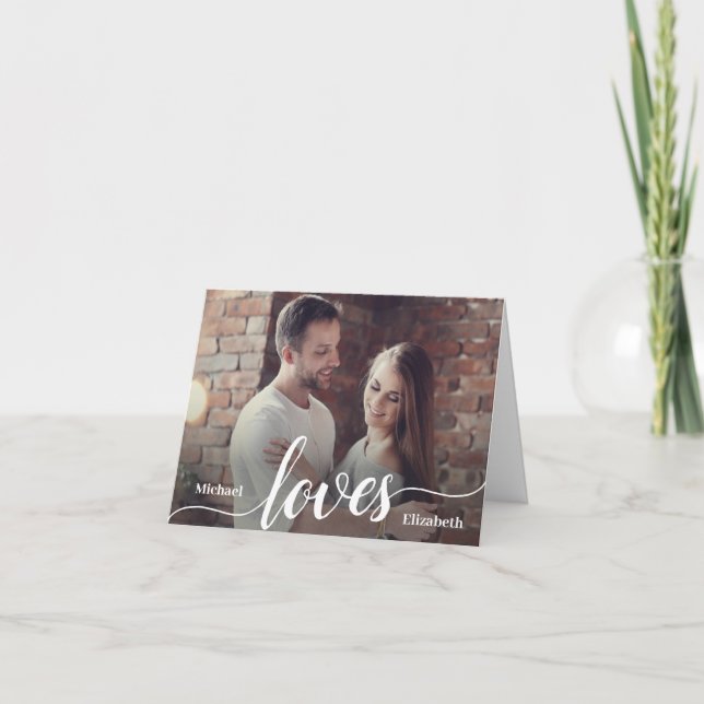 Tarjeta De Agradecimiento Personalizado Parejas Foto guión de amor (Anverso)