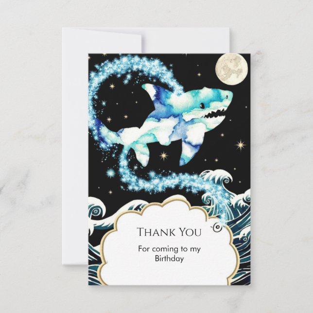 Tarjeta De Agradecimiento Personalizado Pastel Encantado Cumpleaños del Tibu (Anverso)