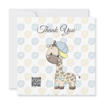 Personalizado Personalizado Baby Boy Giraffe Tarje