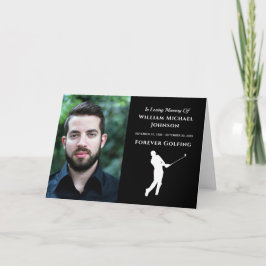 Tarjeta De Agradecimiento Personalizado Photo Memorial Funeral para el golf