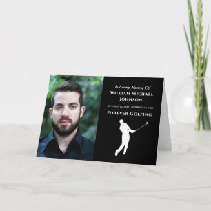 Tarjeta De Agradecimiento Personalizado Photo Memorial Funeral para el golf