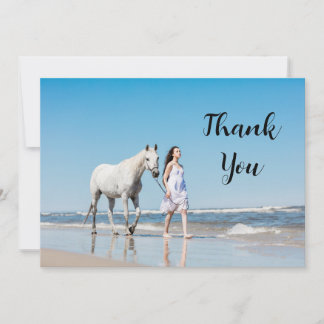 Tarjeta De Agradecimiento Personalizado Propietario de Caballo Foto Ecuestri
