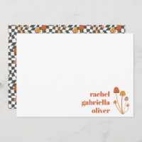 Personalizado Retro Naranja Mushroom Checkerboard 