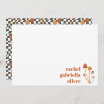 Personalizado Retro Naranja Mushroom Checkerboard