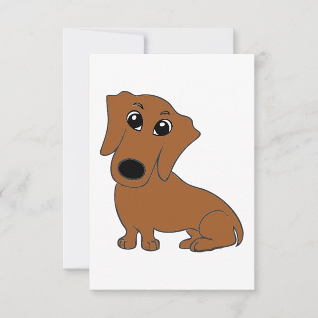 Tarjeta De Agradecimiento personalizado rojo dachshund (Anverso)