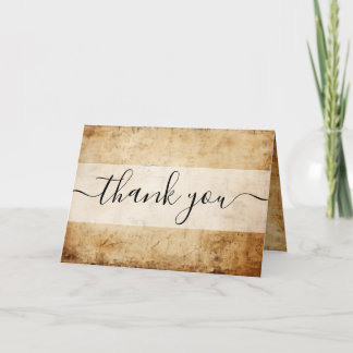 Tarjeta De Agradecimiento Personalizado Sepia Textura de Papel Antiguo Graci
