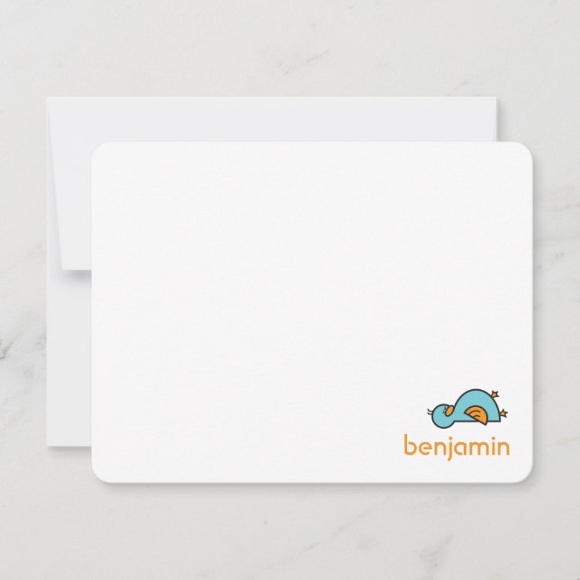 Tarjeta De Agradecimiento Personalizado Silly Duckies Baby Boy Gracias Tarje (Anverso)