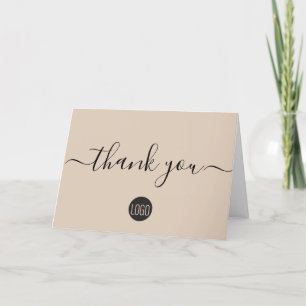 Tarjeta De Agradecimiento Personalizado simple cliente con logotipo de negoc