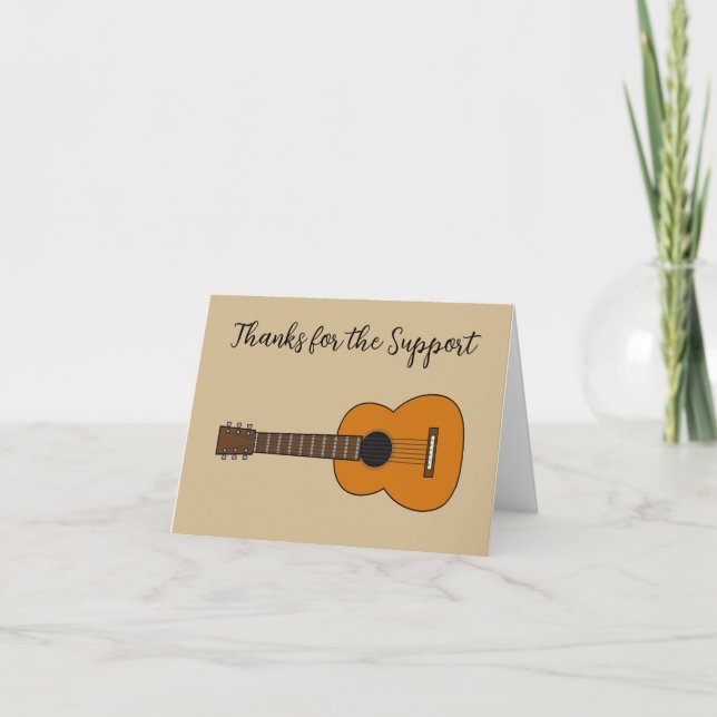 Tarjeta De Agradecimiento Personalizado simple de guitarra acústica | Añadir (Anverso)