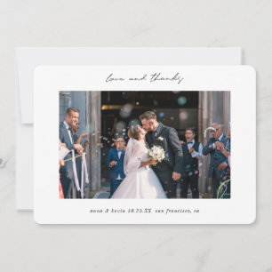 Tarjeta De Agradecimiento Personalizado simple fronteras modernas Boda de fo