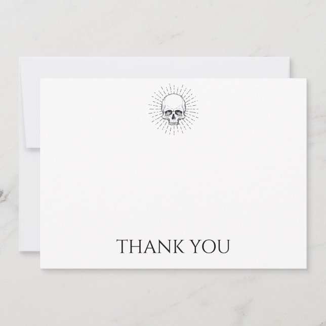 Tarjeta De Agradecimiento Personalizado Skull (Anverso)