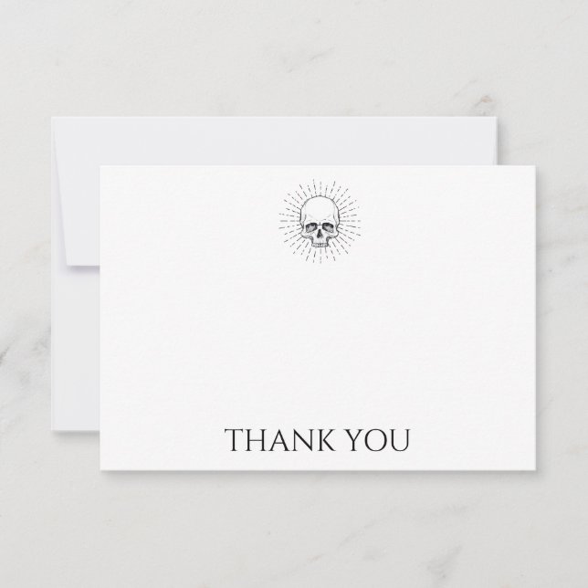 Tarjeta De Agradecimiento Personalizado Skull (Anverso)