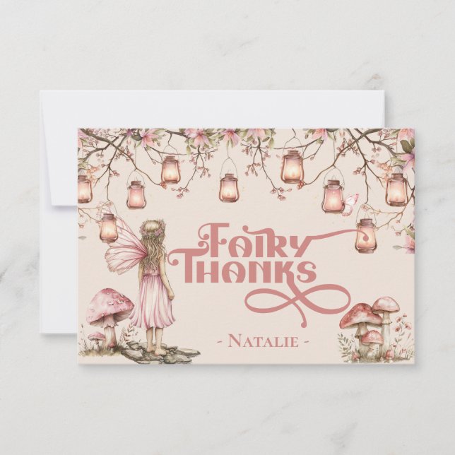 Tarjeta De Agradecimiento Personalizado temático de la primera fiesta de cum (Anverso)