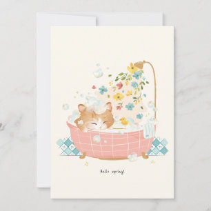 Tarjeta De Agradecimiento [Personalizado] Un día de gato - Baño de burbujas 