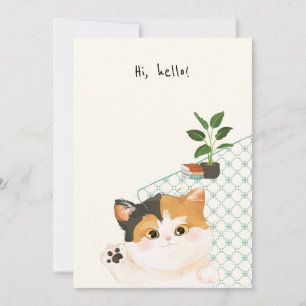 Tarjeta De Agradecimiento [Personalizado] Un día de gato - ¡Hola!