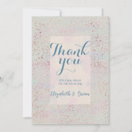 Tarjeta De Agradecimiento Personalizado único elegante cobre azul gracias ca