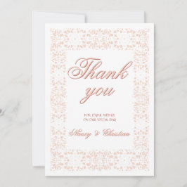 Tarjeta De Agradecimiento Personalizado único elegante encaje rosado gracias