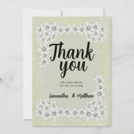 Tarjeta De Agradecimiento Personalizado único moderno dorado floral gracias 