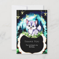 Personalizado Watercolor Wolf Cumpleaños